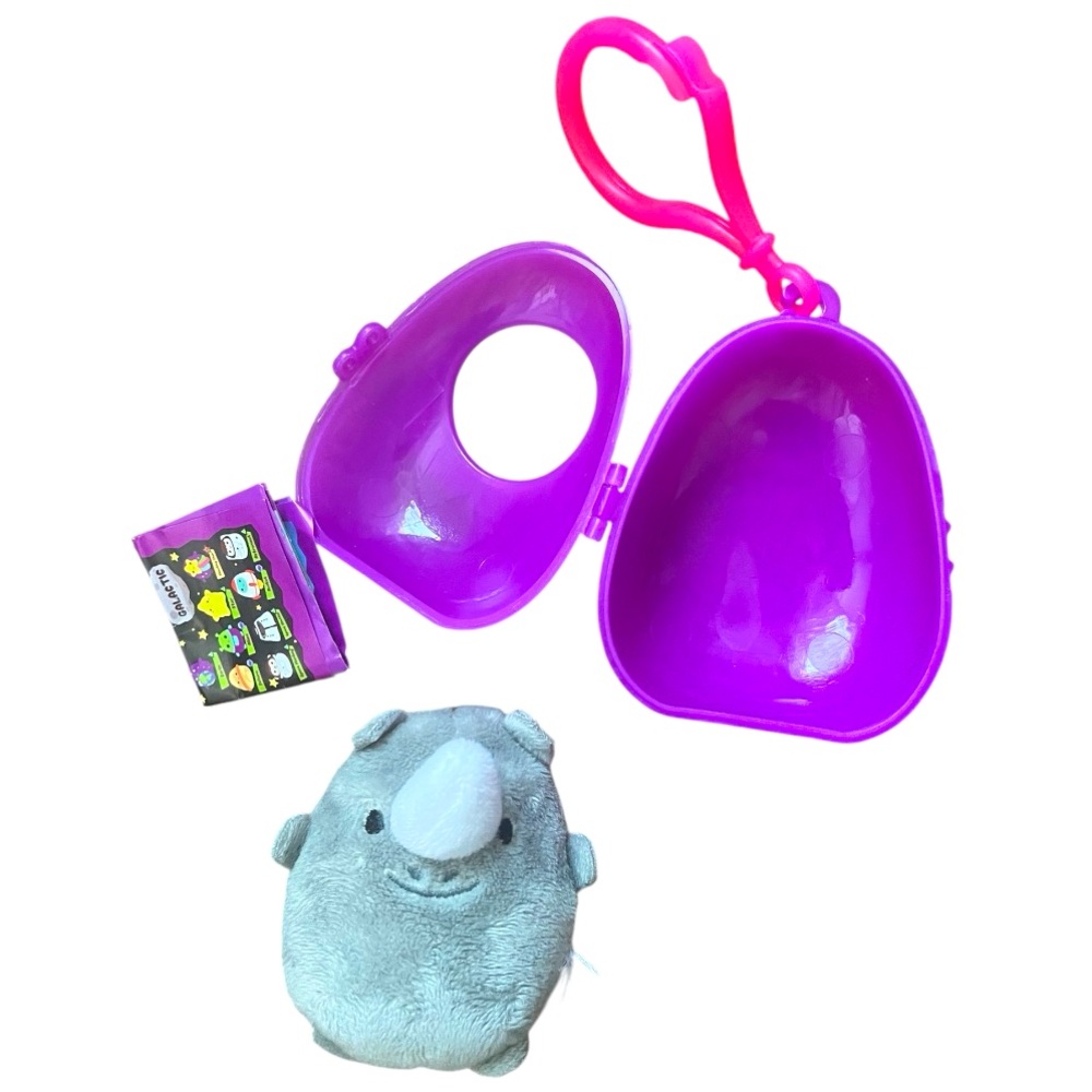 FIESTA Cutie Beans Jungle Rhino Plush In Clip Keychain Toy Kids